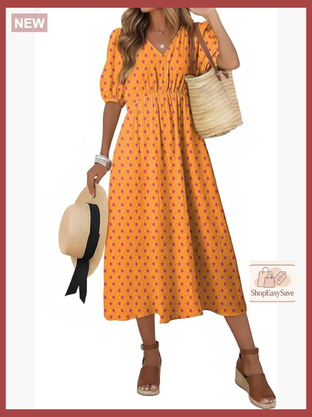 Boho Maxi Dress Flowy Casual V-Neck Short Sleeve Summer Elegant with Pockets